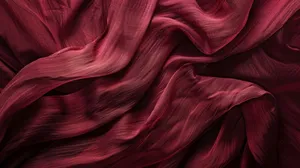 Burgundy Fabric Waves Texture Wallpaper