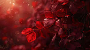 Burgundy Leaves Sunlight Bokeh Wallpaper