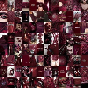 Burgundy Maroon Aesthetic Collage Wallpaper