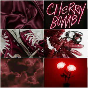 Burgundy Maroon Aesthetic Collage Wallpaper
