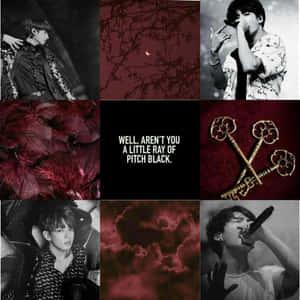 Burgundy Maroon Aesthetic Collage Wallpaper