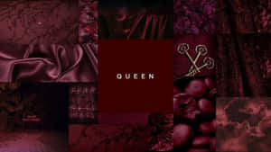 Burgundy Queen Aesthetic Collage Wallpaper