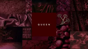 Burgundy Queen Aesthetic Collage Wallpaper