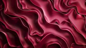 Burgundy Satin Fabric Waves Wallpaper