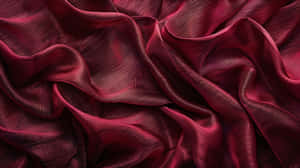 Burgundy Silk Fabric Waves Wallpaper