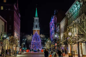 Burlington Holiday Lights Church Street Wallpaper