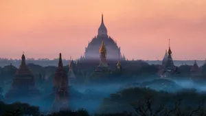 Burma Pagoda Spires Wallpaper