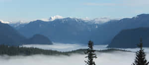 Burnaby Mountain Viewwith Clouds Wallpaper