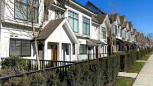 Burnaby Suburban Townhouses Sunny Day Wallpaper