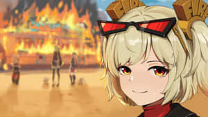 Burnice Zzz Character Art Wallpaper