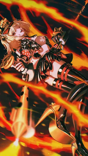 Burnice Zzz Fiery Battle Pose Wallpaper
