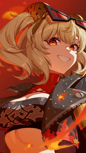 Burnice Zzz Fiery Character Wallpaper