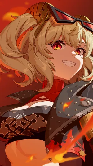 Burnice Zzz Fiery Character Wallpaper