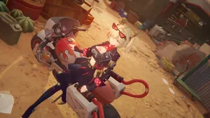 Burnice Zzz On Futuristic Bike Wallpaper