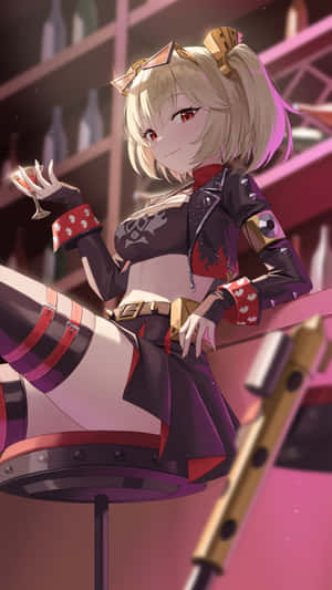 Burnice Zzz Stylish Bar Scene Wallpaper