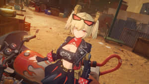 Burnice Zzz Stylish Biker Look Wallpaper