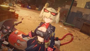 Burnice Zzz Stylish Biker Look Wallpaper