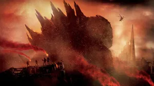 Burning Godzilla Unleashes Its Power Wallpaper