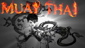 Burning Muay Thai Dragon Wallpaper