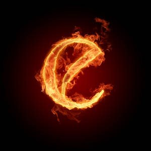 Burning Small Letter E Wallpaper