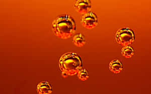 Burnt Orange Bubbles Abstract Wallpaper