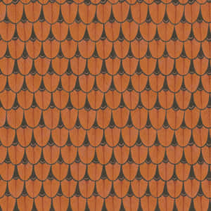 Burnt Orange Fish Scale Pattern Wallpaper