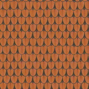 Burnt Orange Fish Scale Pattern Wallpaper