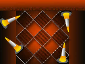 Burnt Orange Traffic Cones Abstract Wallpaper