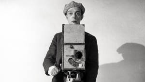 Buster Keaton In Classic Black And White Photo Wallpaper