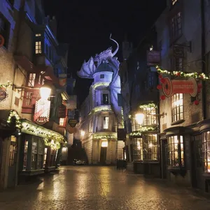 Bustling Diagon Alley - The Magical Shopping Street In The Wizarding World Wallpaper