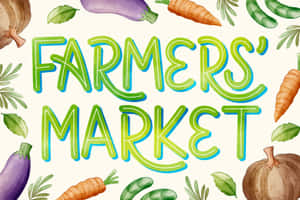 Bustling Farmers Market With Fresh Produce Wallpaper