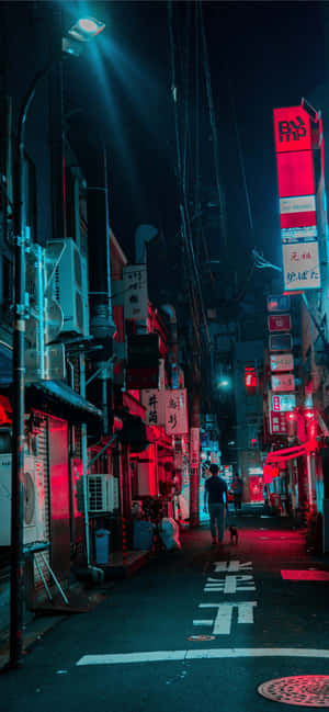 Bustling Nightlife In The Red Light District Wallpaper