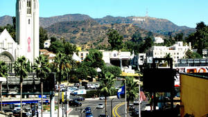 Busy Avenue In Hollywood Wallpaper