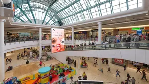 Busy Multi Level Shopping Center Wallpaper