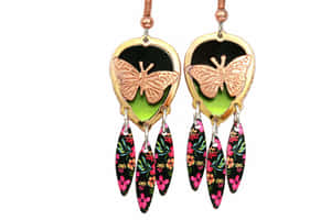 Butterfly Feather Dangle Earrings Wallpaper