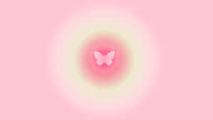 Butterfly Glow Pink Background Wallpaper