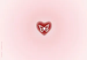 Butterfly Heart Illusion Wallpaper