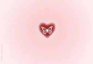 Butterfly Heart Illusion Wallpaper Wallpaper