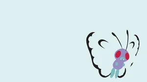 Butterfree Minimalist Icy Blue Art Wallpaper