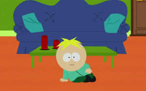 Butters Stotch Sittingon Floor South Park Wallpaper