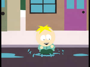 Butters Stotch Sittingon Sidewalk Wallpaper