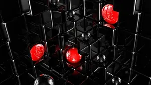 Buttons In Red And Black 3d Wallpaper
