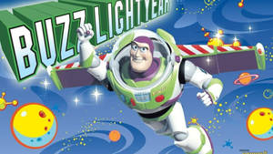 Buzz Lightyear Enjoying A Thrilling Flight In Space Wallpaper