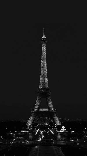 Bw Eiffel Tower Minimal Dark Iphone Wallpaper