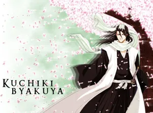 Byakuya Kuchiki In A Dynamic Pose Wallpaper