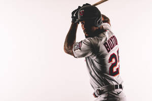 Byron Buxton On White Background Wallpaper