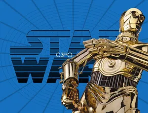 C-3po On A Futuristic Background Wallpaper