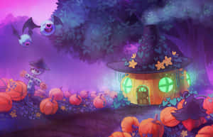 Cacturne As Scarecrow In A Pumpkin Patch Wallpaper