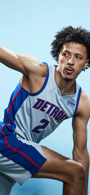 Cade Cunningham Detroit Basketball Action Pose Wallpaper