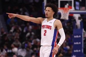 Cade Cunningham Detroit Pistons Game Action Wallpaper